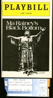 MA Rainey's Black Bottom Playbill 1st Run Stub 1985  
