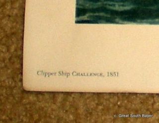 Clipper Ship CHALLENGE American Ship Penn Print by John OHara Cosgrave II  