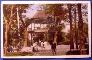 Bandstand in King Square St John New Brunswick Canada Antique Postcard  