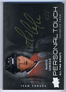 Mario Lemieux Auto 4 5 2012 All Time Greats Personal Touch Gold Ink HOT  