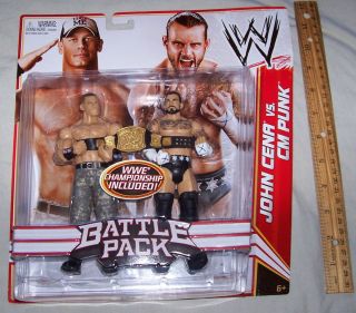 WWE John Cena vs cm Punk with Championship Belt Battle Pack Series 17  
