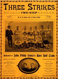 Sousa Band Baseball Team Sheet Music Cover John Phillips Music Decor Print 805  