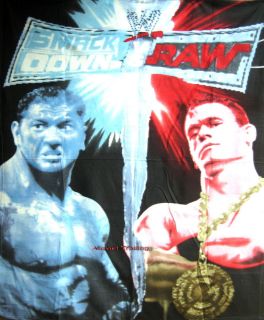 Brand New WWE SmackDown vs Raw John Cena Batista Blanket Polar Fleece  