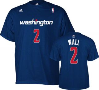 John Wall Adidas Navy Name and Number Washington Wizards T Shirt  