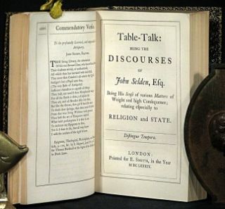 THE TABLE TALK OF JOHN SELDEN Fine Signed Leather Binding 1847 RARE ANTIQUE GILT  