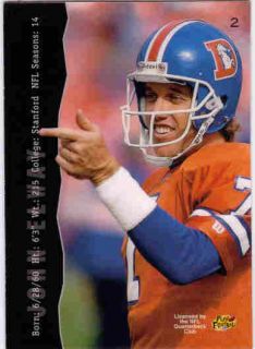 JOHN ELWAY 1996 Playoff Leatherbound Insert Card Denver Broncos Leather Bound  