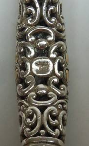 John Hardy Sterling Silver 18K Gold Crystal Pave Stones Woven Bracelet Women'S  