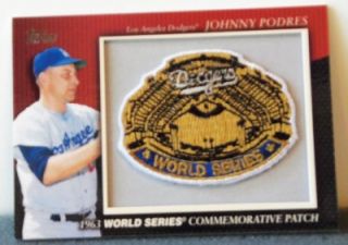 2010 Topps Johnny Podres Throwback Patch Card 1963 World Series Baseball  