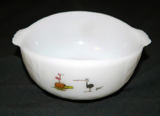 Vintage Milk Glass Fire King BC Comic Character Cereal Bowl Johnny Hart Artist  