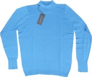 New Mens John Smedley Oxford Turtle Neck Pullover Jumper Sweater Pool Blue S  