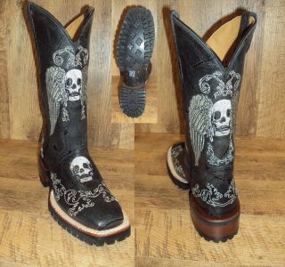 Johnny Ringo Angel Skull Ladies Biker Western Boot  