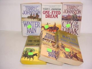 6 PB Book Lot Terry C Johnston Historical Westerns Free s H  