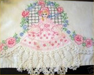 Vintage Southern Belle Lady Transfer Pillowcase Pattern  