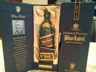 Johnnie Walker Blue Label Collectible Box and Bottle  