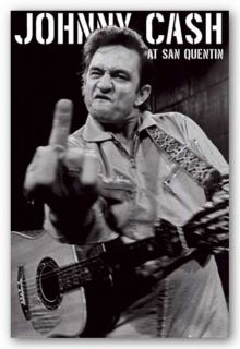 Music Poster Johnny Cash at San Quentin Portrait Finger  