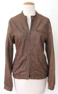 Gorgeous JOIE Caramel Brown Leather Jacket Coat Sz L  