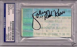 Johnny "Red" Kerr Signed NBA Basketball Chicago Bulls Ticket PSA DNA Certified  