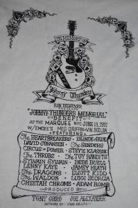 JOHNNY THUNDERS VERY RARE Memorial Benefit T Shirt Pin Flyer 1991 NYC LAMF  