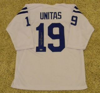 JOHNNY UNITAS AUTOGRAPHED SIGNED BALTIMORE COLTS WHITE 19 JERSEY PSA DNA  