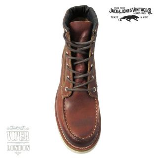 Jack Jones Vintage Leather Logger Work Boots 7 12  