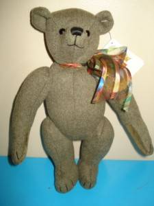 Cashmere Wool Canterbury Sage Green Jointed Teddy Bear 25cm Tall  