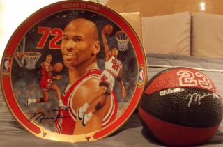 Michael Jordan Plate RECORD 72 WINS Bradford 1996 and Collector Watch  