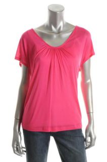 Joie New Capri Pink Cap Sleeve Oversized Shirt Stretch Knit Top s BHFO  
