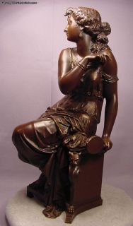 Beautiful Bronze Classical Lady Auguste Joseph Peiffer  