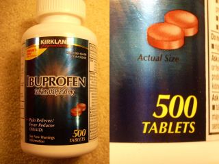 Costco 500ct Kirkland Ibuprofen Tablets 200mg Pain Reliever Pills Generic Advil  