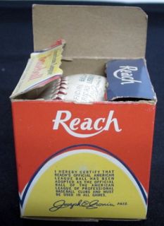 Joseph E Joe Cronin Official Reach American League Baseball w Original Box  