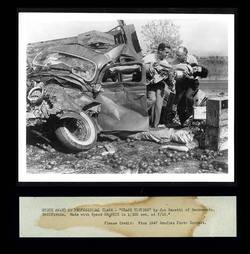 1947 Sacramento California Pulitzer Prize Joe Benetti Car Crash Photo  