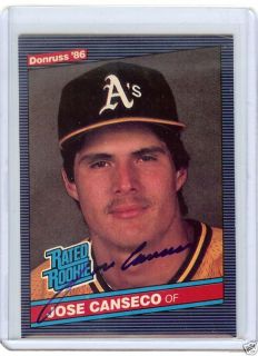Jose Canseco 1986 Donruss 39 Rated Rookie Autograph  