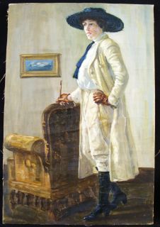 Antique Joseph Newman Impressionist O C Woman Painting  