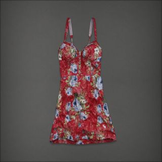 NWT ABERCROMBIE FITCH 68 Jorie Floral dress red S M  