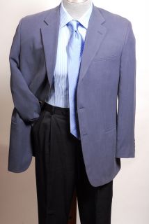 Joseph Feiss $295 Smoke Blue Herringbone Pure Silk Sportcoat 40R 40 R New  