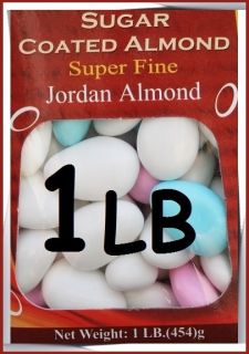Jordan Almond Candy Sugar Coated French Almond Dragees Assorted Colors 1lb  