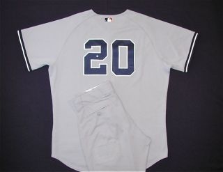 Jorge Posada Yankees Game Worn Used Jersey Pants Set 2006 MLB Auth Steiner  