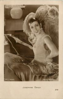 Josephine Baker Feather Costume 1920 Paris Real Photo Vintage Postcard  