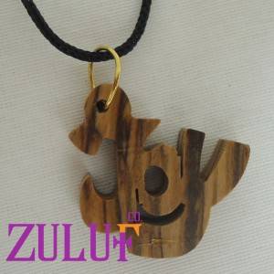 Joy Hand Carved Olive Wood Pendant From Bethlehem Christian Religious Necklace  