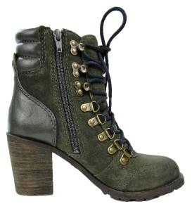 Lucky Brand Women's Joss Oiled Suede Lace Up Leather Boots 10 M Rich Green  