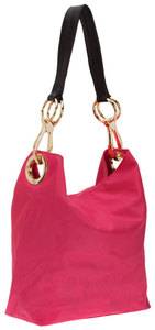 JPK Paris Nylon Bucket Bag Shoulder Handbag Purse Neon Lipstick Pink 1000NY 61  