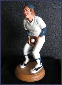 Judis Pastime 10 BASEBALL CATCHER CLOWN Collectible Figure SIGNED 1986  