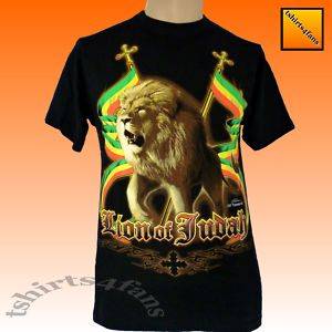Haile Selassie Lion of Judah Rastafari Rasta T Shirt  