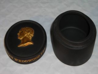 Wedgwood Cameo Trinket Box Jasperware Black Basalt Bust of Josiah Wedgwood  