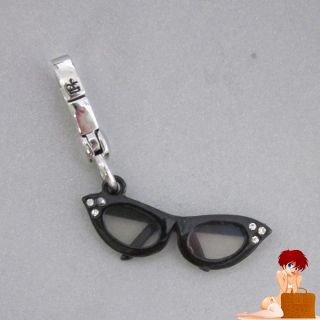 New Authentic Boxed Juicy Couture Cat Eye Glasses Charm Black Silver YJRU5460  