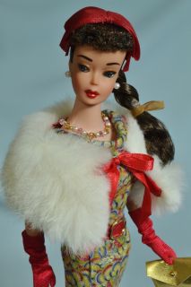 OOAK Vintage Brunette 1963 6 Ponytail Barbie Doll Repaint by Juliaoriginals  