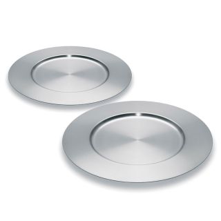 Blomus Trayan Chargers Set of 2 Serving Platters 66781 Stainless Steel