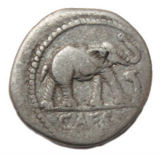 Julius Caesar AR Silver Denarius 40 B C