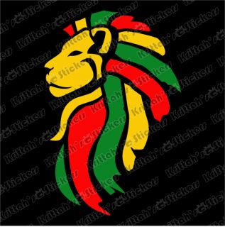Lion Rasta Head Yellow Vinyl Decal 2x3 Judah Reggae Bob Marley Dub