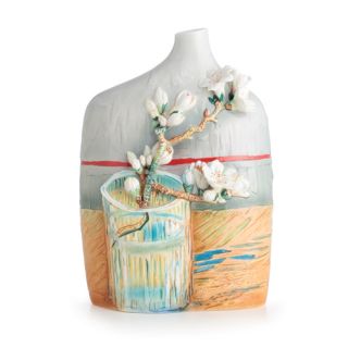 Van Gogh Collect Blossoming Almond Branch in Glass Vase